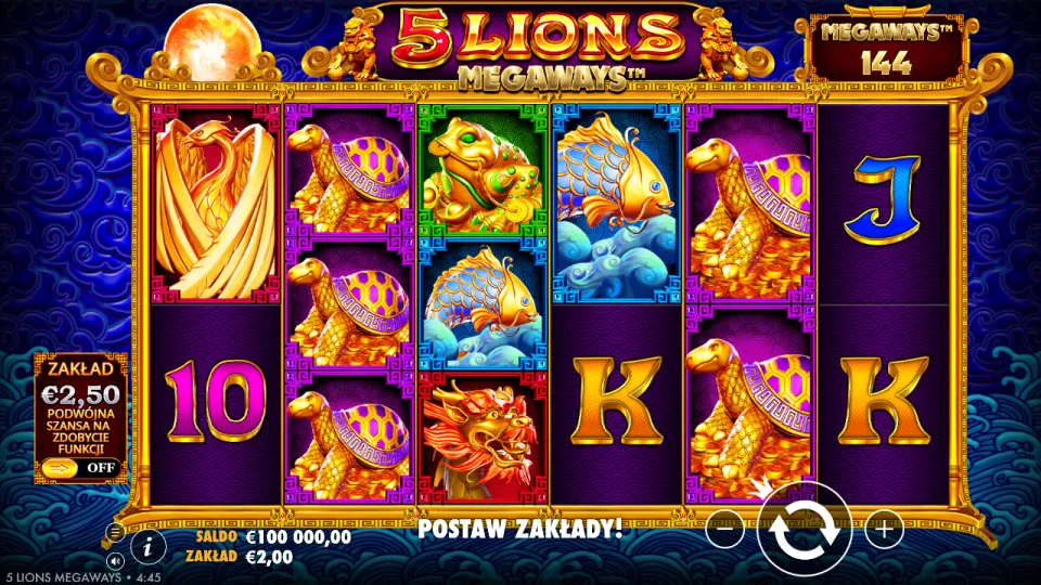 5 Lions Megaways, ekran gry