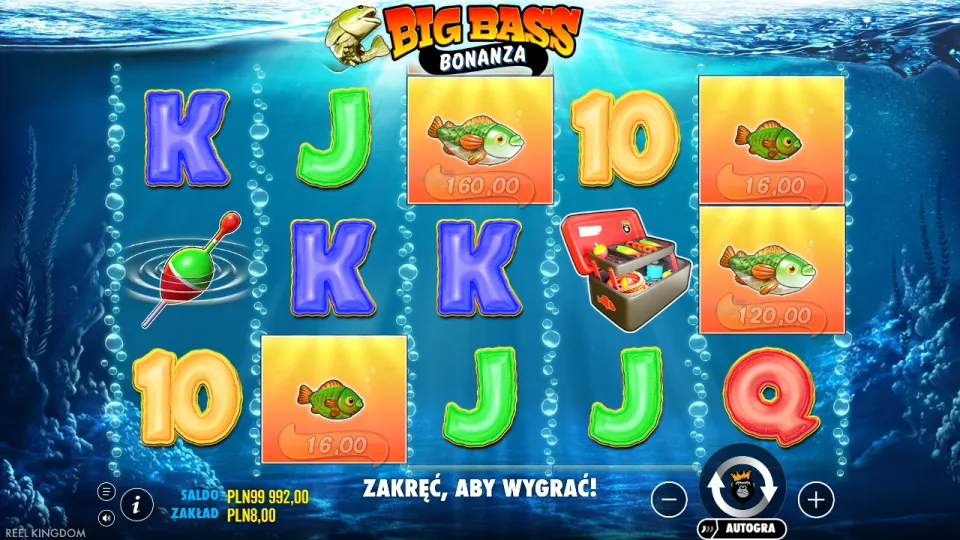 Big Bass Bonanza, ekran po spinie Big Bass Bonanza, ekran po spinie