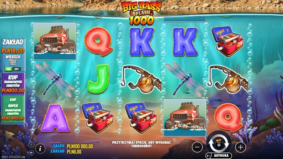 Big Bass Splash 1000, ekran gry Big Bass Splash 1000, ekran gry