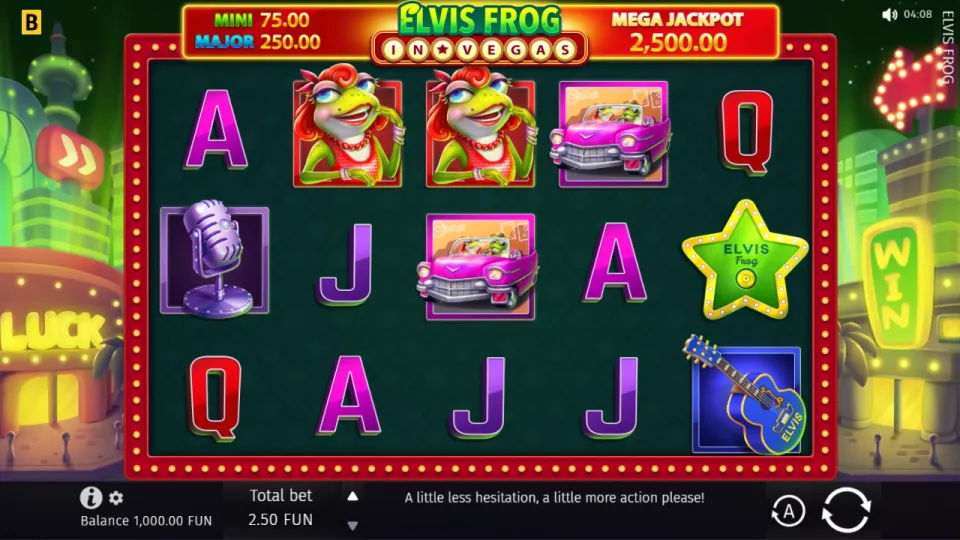 Elvis Frog in Vegas, ekran gry