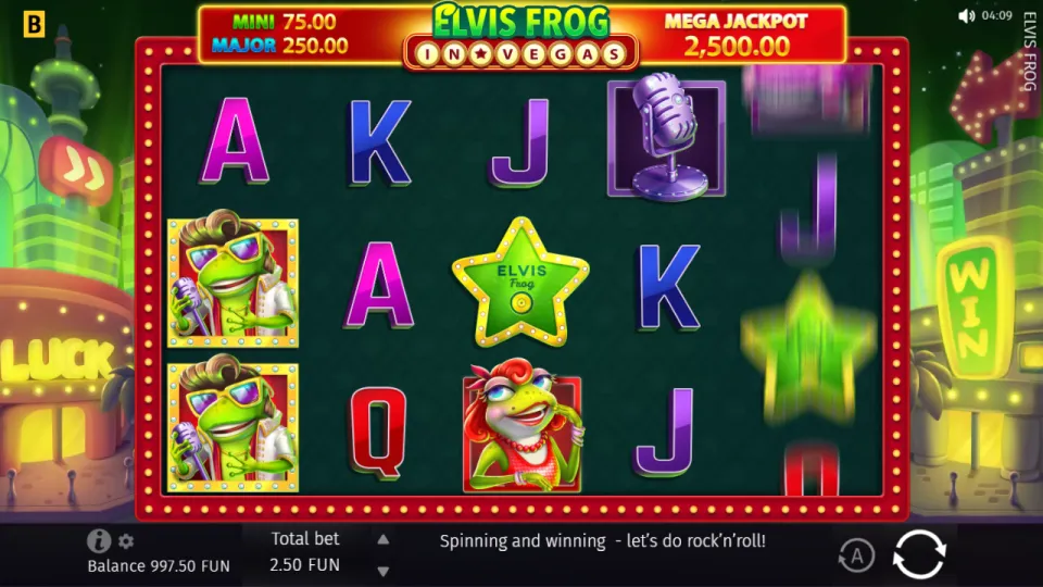 Elvis Frog in Vegas, ekran po spinie