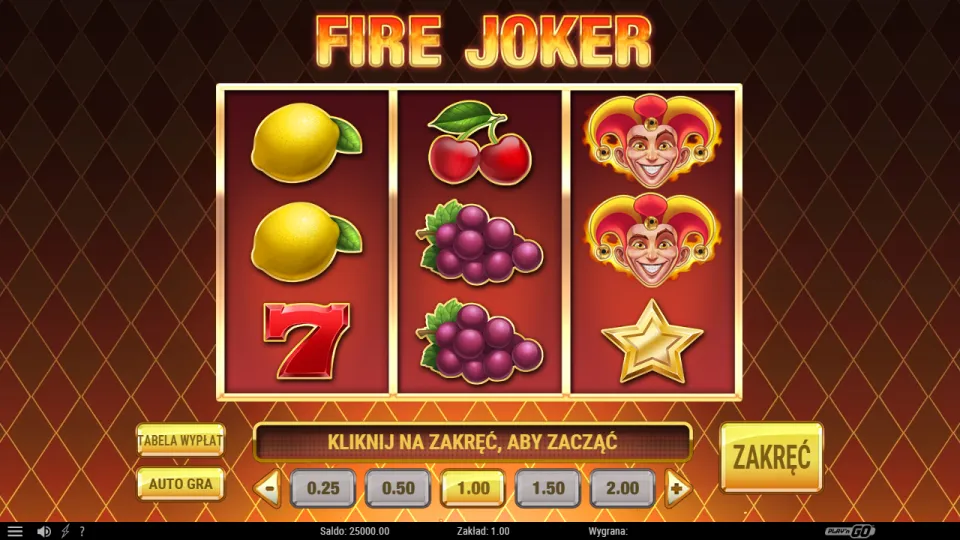 Fire Joker, ekran gry