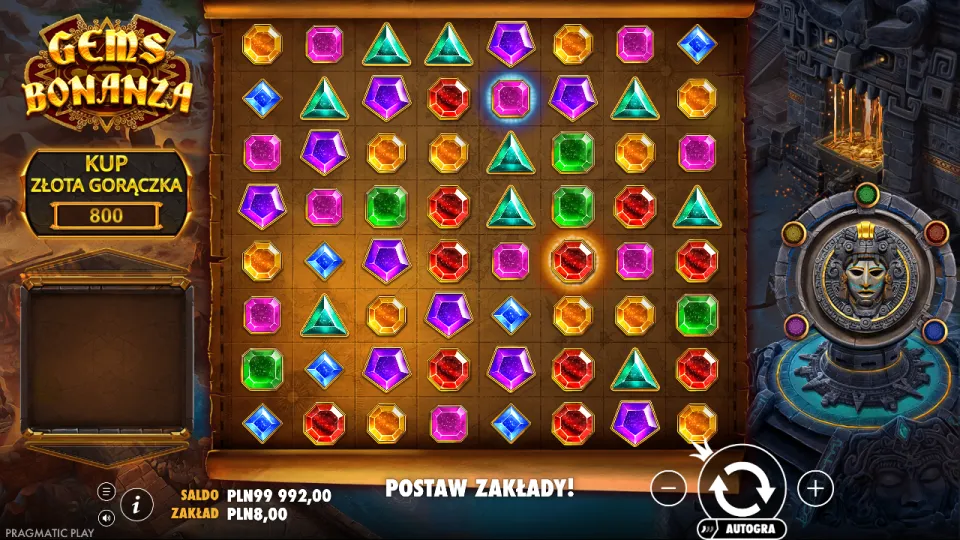 Gems Bonanza, ekran po spinie