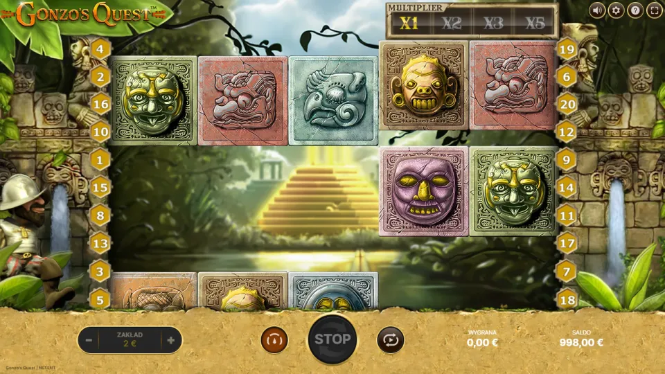 Gonzo's Quest, ekran gry Gonzo's Quest, ekran gry