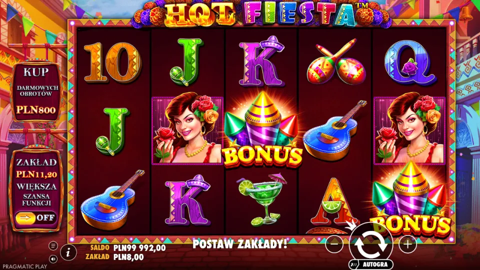 Hot Fiesta, ekran po spinie