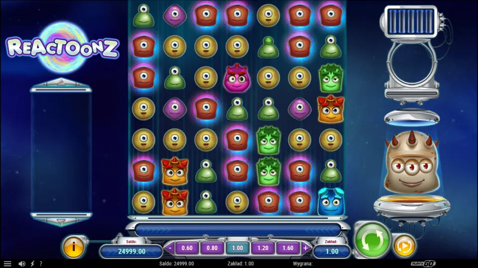Reactoonz, ekran po spinie Reactoonz, ekran po spinie