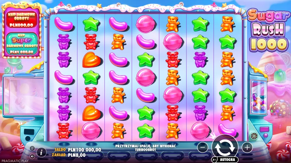 Sugar Rush 1000, ekran gry