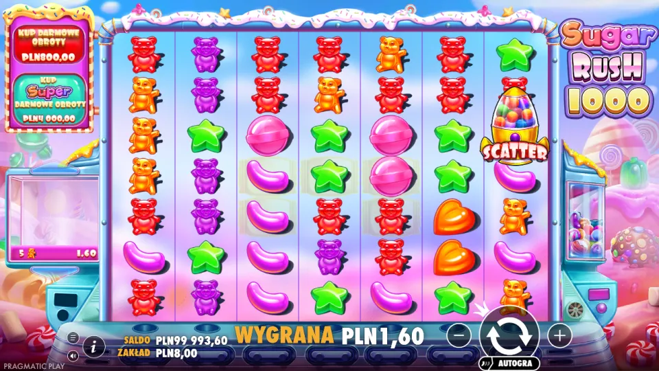 Sugar Rush 1000, ekran po spinie
