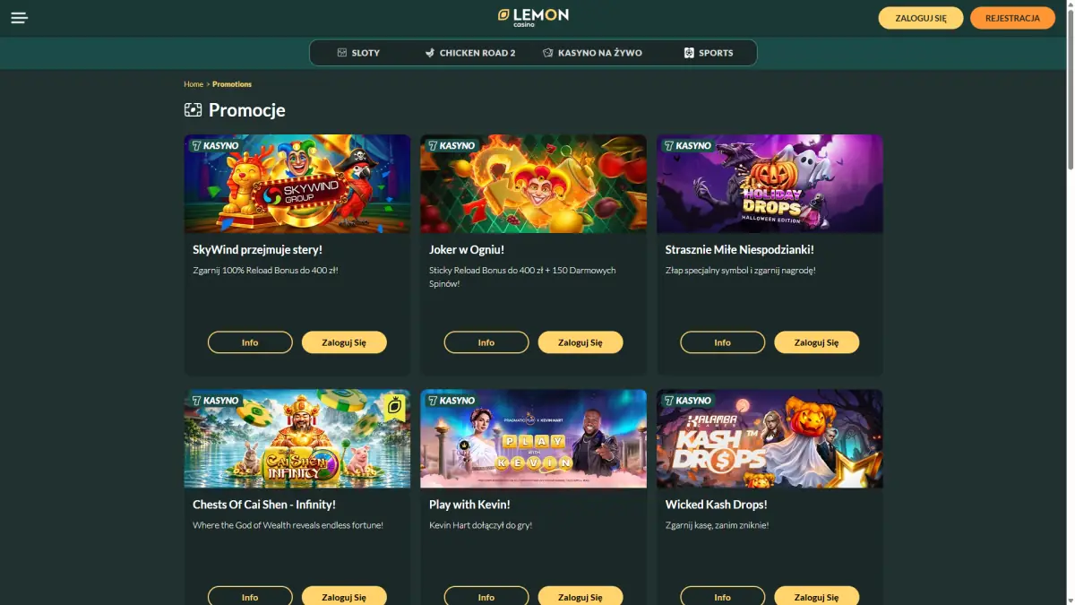 Bonus powitalny Lemon Casino 100% do 1200 zł
