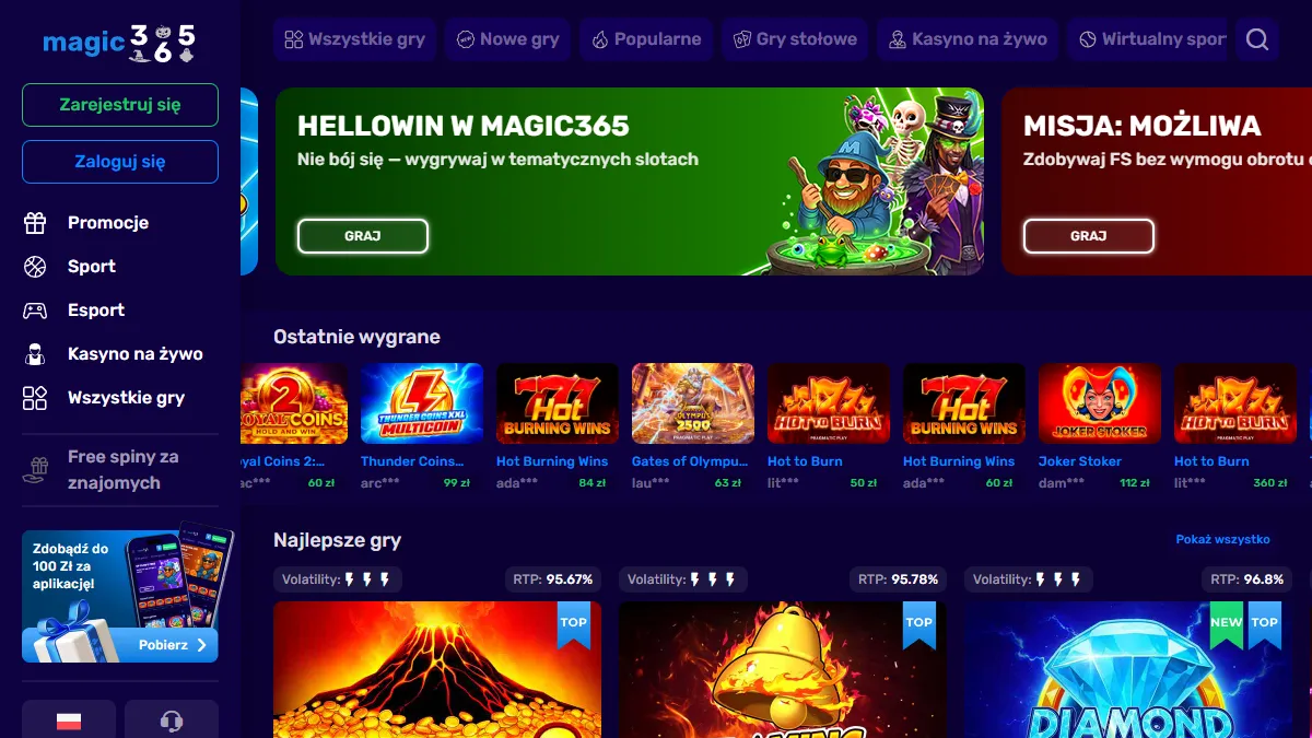 Magic365 Casino Magic365 Casino: strona główna kasyna