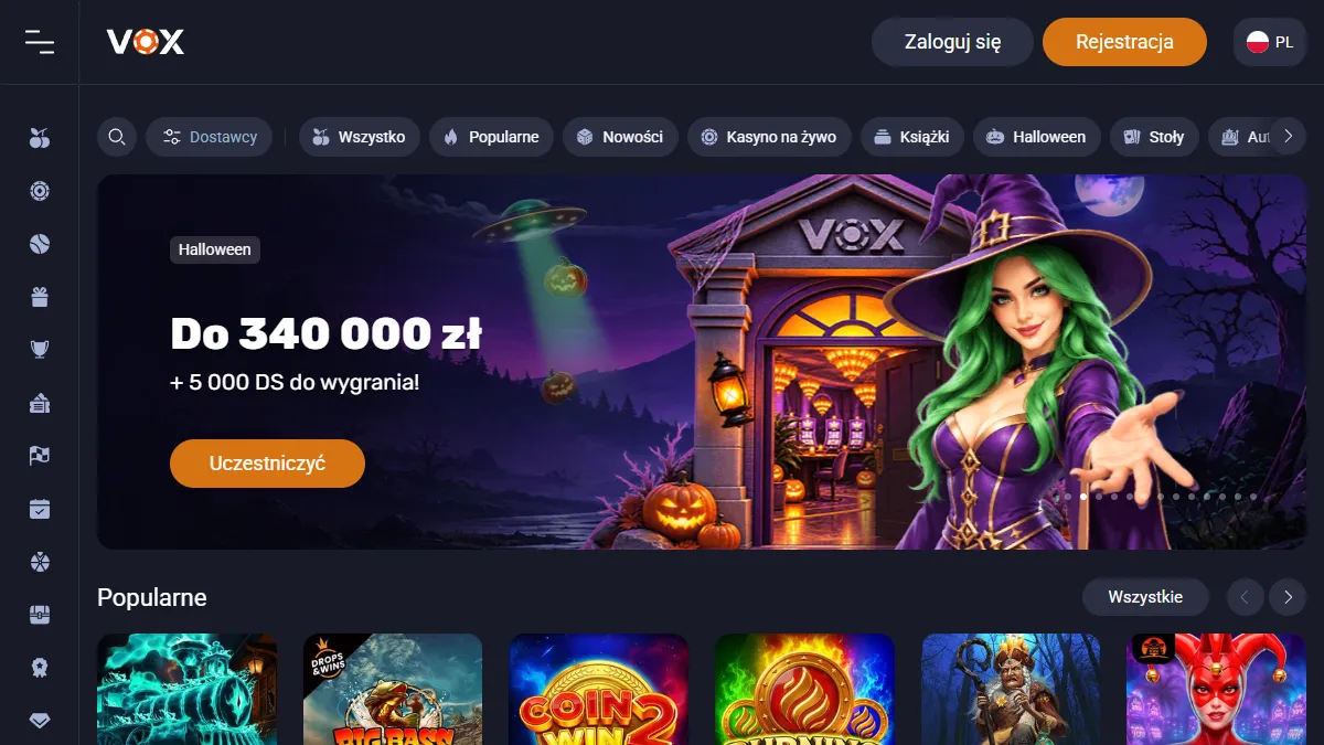 VOX Casino VOX Casino: strona główna kasyna